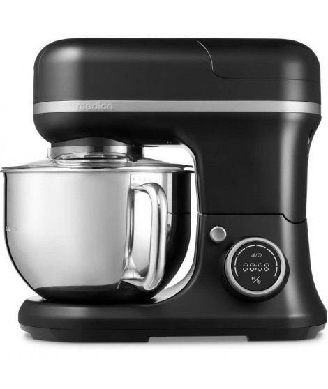 Robot pâtissier 3-en-1- MEDION - MD18430 - 1200 W - 5 L - 8 vitesses - Fonction hachoir - Noir