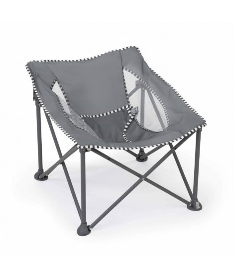 BRIGHT STARS Transat bébé pliable Gris Pop 'N Chill, pare soleil SPF +50 et sac de transport inclus