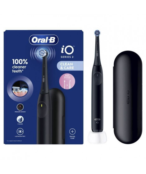 Brosse a dents électrique - ORAL B - iO2 Series - Noir Nuit + Étui de Voyage