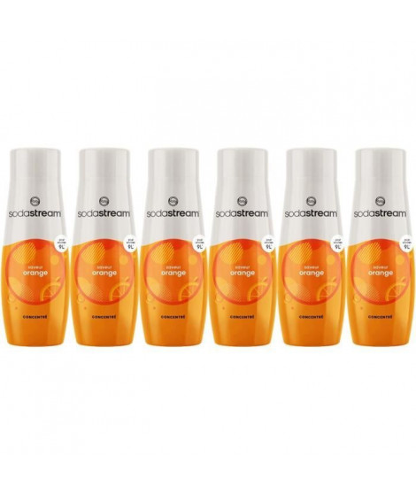Concentrés SODASTREAM - Lot de 6 concentrés Orange - Jusqu'a 54L de boissons - 440 ml