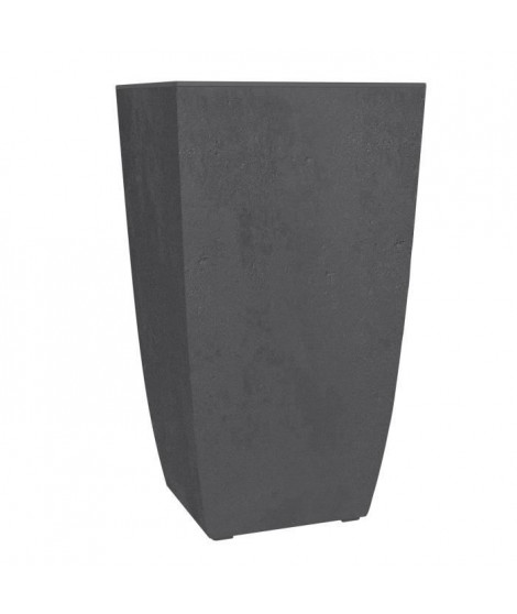Bac a fleurs - DIVA BASALT - Gris anthracite - Carré haut -  42 L - 43,5 x 43,5 x H.78.2 cm - EDA - Bac intérieur amovible