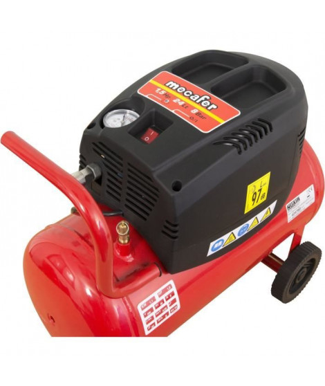 MECAFER Compresseur d'air horizontal 24L 1,5HP Oil