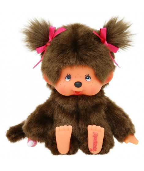 Peluche singe - BANDAI - Peluche l'Original Fille - Monchhichi - 20 cm