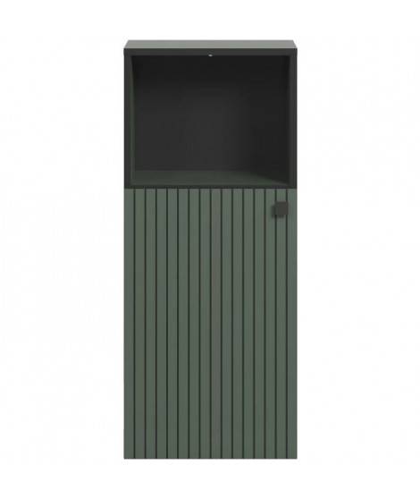 Rangement de salle de bain - Décor vert sauge et noir - L40 x H95 x P31cm - PURE BLISS