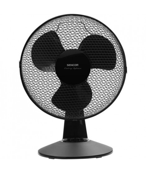 Ventilateur de bureau - Sencor - SFE 3011BK - 3 vitesses - Oscillation 90° - 30 cm de diametre