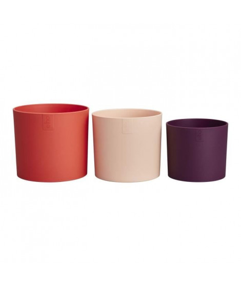 Pot de fleur - Elho - Lex Pott - Set 14 - Rouge Rose Violet - L 14 x B 13.8 x H 12 cm - Intérieur - 100% recyclé