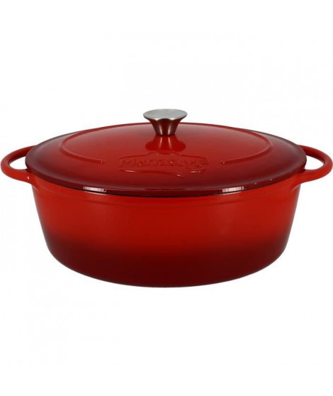 Cocotte - MENASTYL - 6020103 - Ovale - En fonte acier émaillé - Rouge - 9 litres