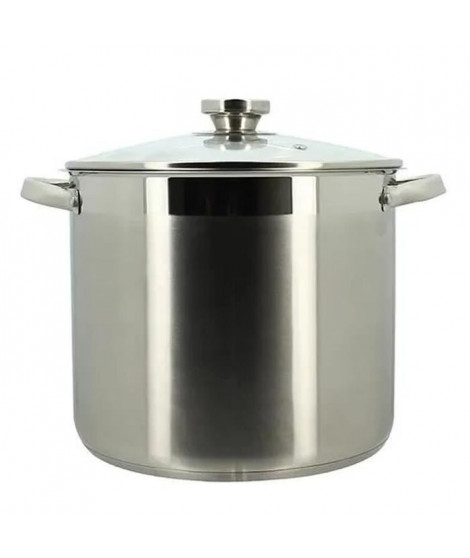 Marmite avec couvercle - MENASTYL - 4615455 - En acier inoxydable - 9 litres - Tous feux dont induction