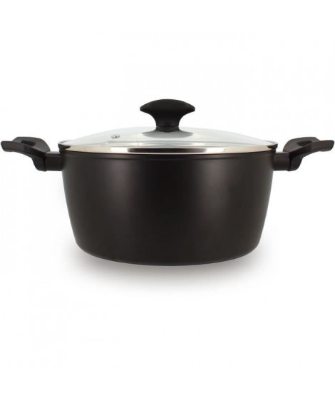 Faitout - MENASTYL - 6020647 - En alumimium forgé - 24 cm - Noir - Tous feux dont induction