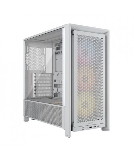 Boîtier PC - CORSAIR - Série FRAME 4000D RS ARGB - Moyen-tour - 3 ventilateurs ARGB - Blanc