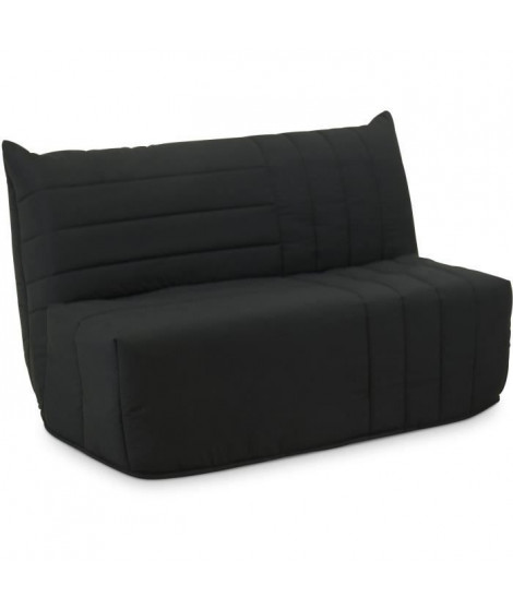 Banquette BZ - 2 places - Tissu Anthracite - 143 x 106 x 92 cm - Matelas BULTEX - BECCI