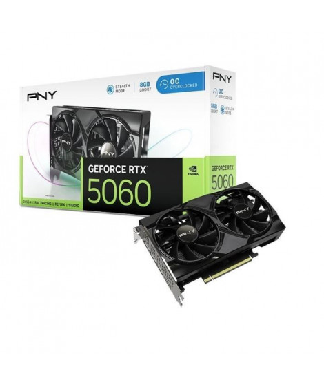 PNY - Carte Graphique - GEFORCE RTX 5060 - 8GB - Overclocked - Dual Fan - DLSS 4