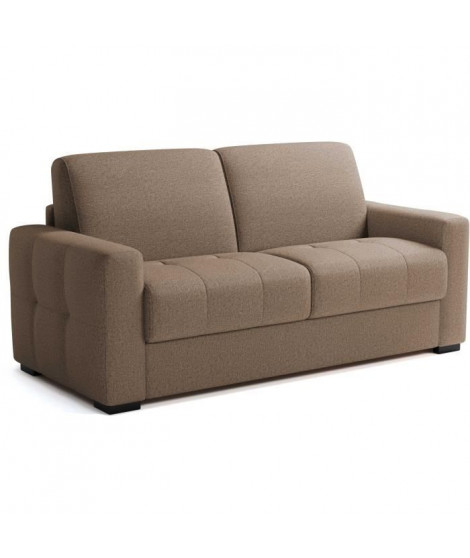 Canapé convertible express - 3 places - EUREKA - Tissu como 5 Antelope - 200 x 102 x 95 cm