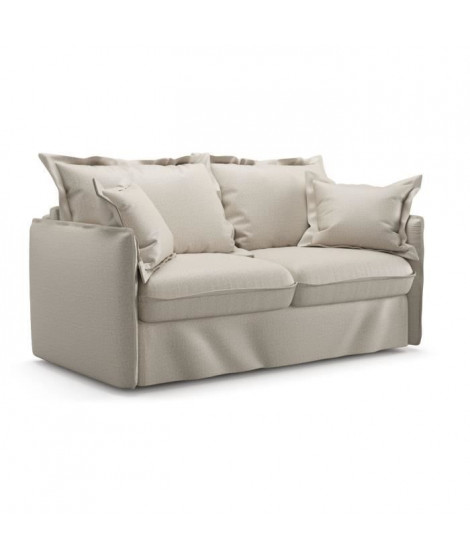 Canapé convertible express - 3 places - MYKONOS - Tissu Como 3 Linen - 185 x 104 x 90 cm - MONDO