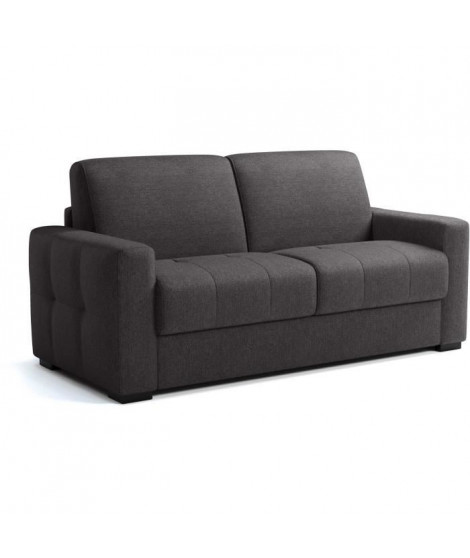 Canapé convertible express - 3 places - EUREKA - Tissu como 22 Graphite - 200 x 102 x 95 cm