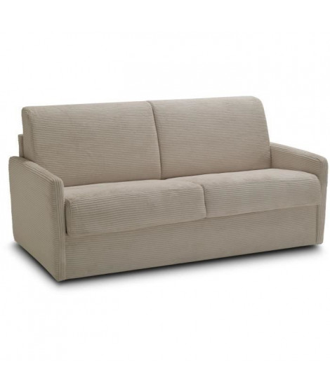Canapé convertible express - 3 places - LINCOLN - Tissu Beige - 175 x 100 x 87 cm - MONDO
