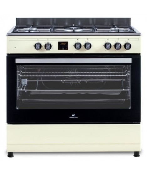 Cuisiniere piano four multifonctions catalyse - CONTINENTAL EDISON - CECP9060CD - 95 L - L90 x H85 cm - Creme / Inox