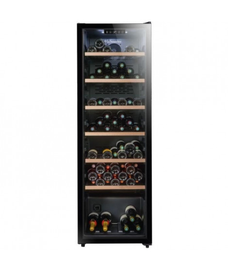 Cave a vin de vieillissement - LA SOMMELIERE - CTVNE147 - 147 bouteilles - Porte vitrée - Classe G - Noir