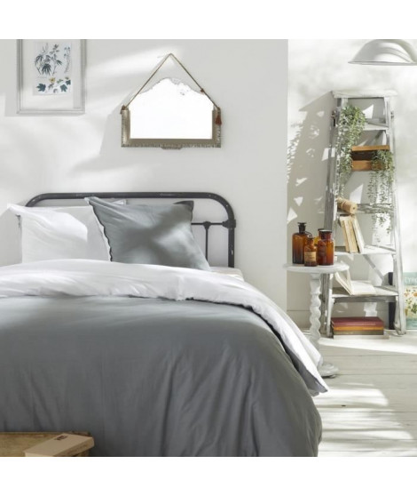 Housse de couette - TODAY - CHARME - Coton 57 fils - Gris clair x Dune Constance - 260 x 240 cm