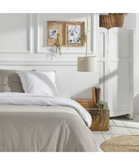 Housse de couette - TODAY - CHARME - Coton 57 fils - Dunes x Craie Berenice - 140 x 200 cm