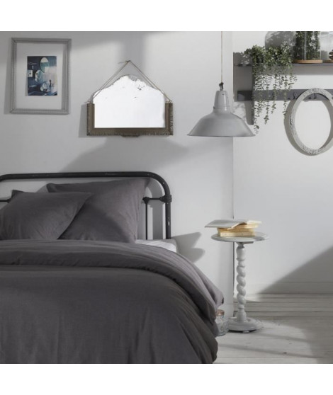 Housse de couette - TODAY - CHARME - Chambray - Gris foncé Capucine - 260 x 240 cm