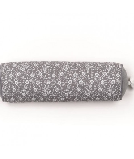 Coussin Polochon - TODAY - CHARME - Imprimé Gris foncé Capucine - 45 x 15 cm