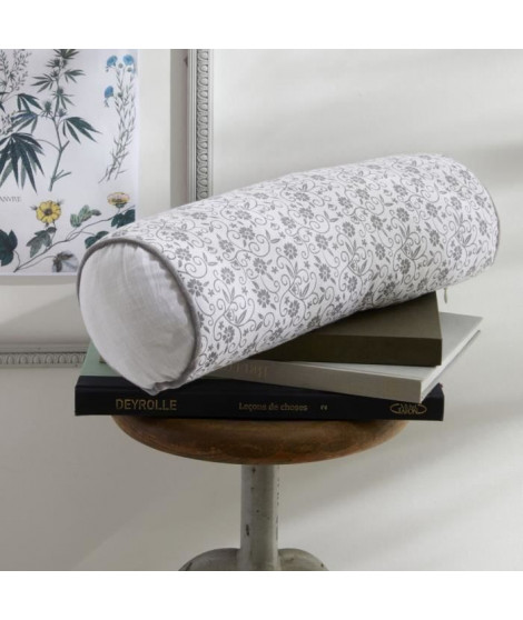 Coussin Polochon - TODAY - CHARME - Imprimé Craie Capucine - 45 x 15 cm