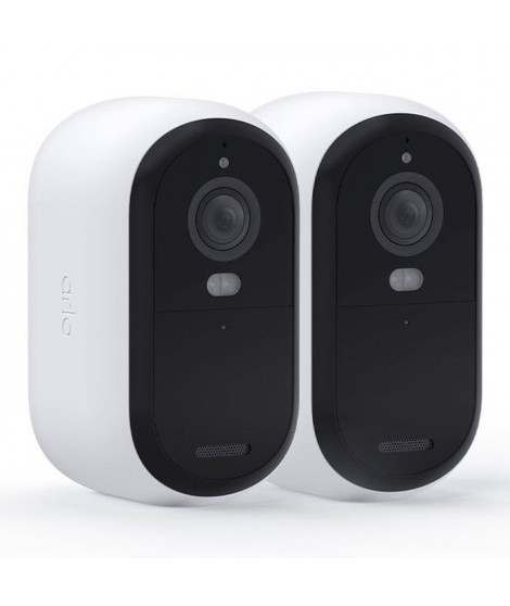 Caméra de surveillance - ARLO - Essential2 2K - Vision nocturne couleur - Autonomie 6 mois - Pack de 2