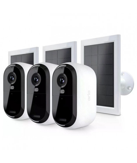 ARLO Caméra de surveillance Pack 3 caméras Essential 2k + 3 Panneaux solaires