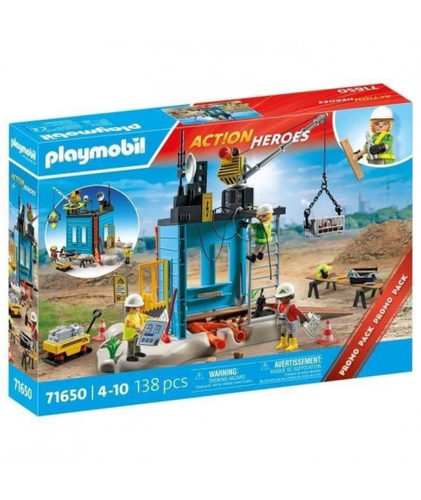 PLAYMOBIL - 71650 - Ouvriers et chantier