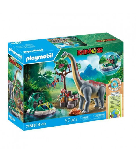 PLAYMOBIL 71819 Brachiosaure, explorateurs, aéroglisseur