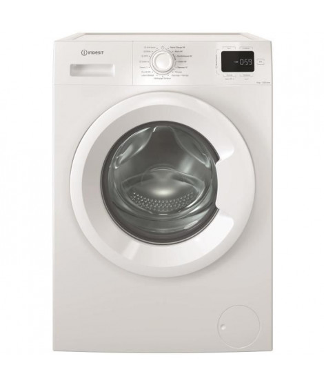 Lave-linge hublot INDESIT IM962MYTIMEFR MyTime - 9 kg - Induction - L60cm - 1200 trs/min - Classe A - Blanc