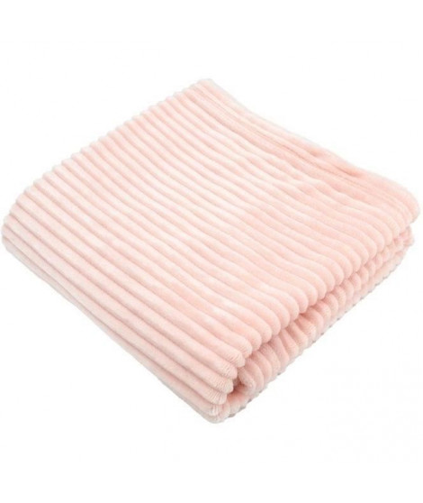 Couverture boudoir - DOMIVA - Blush - 75 x 100 cm - Velours côtelé, douce et chaude