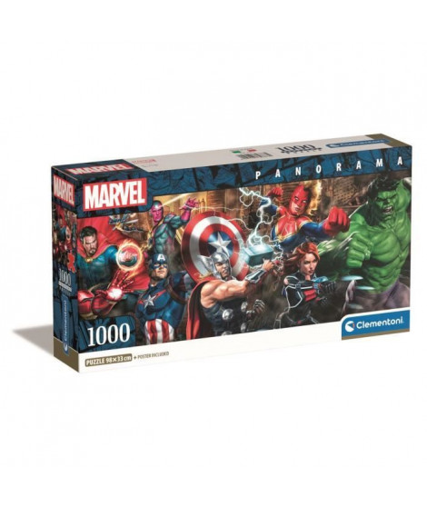 CLEMENTONI - Compact 1000 pieces Panorama - Marvel, The Avengers