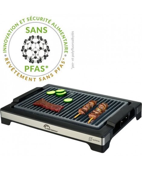 Barbecue électrique LITTLE BALANCE - Easy Nopifas - Surface de cuisson 38 x 25 cm - Revetement microcéramique sans PFAS - 2000W