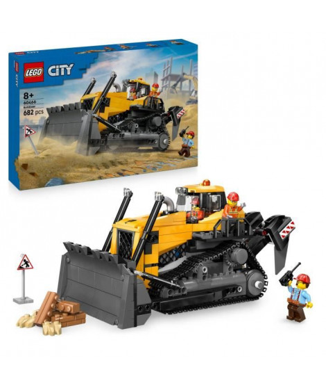 LEGO City 60466 Le Bulldozer Jaune - Jeu de construction pour garçon ou fille des 8 ans