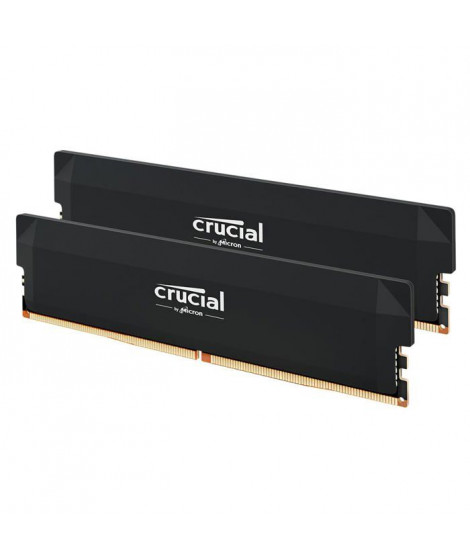 CRUCIAL Memoire RAM PRO DDR5 - 6400 MHZ - 32GB Kit (16GBx2 - OC Gaming Memory Black - CP2K16G64C38U5B