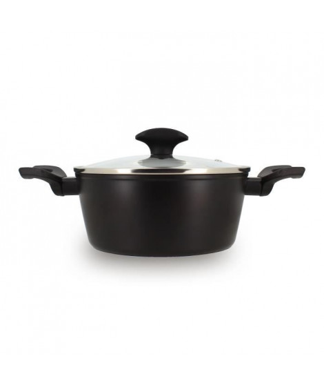 Faitout - MENASTYL - 6020646 - En alumimium forgé - 20 cm - Noir - Tous feux dont induction