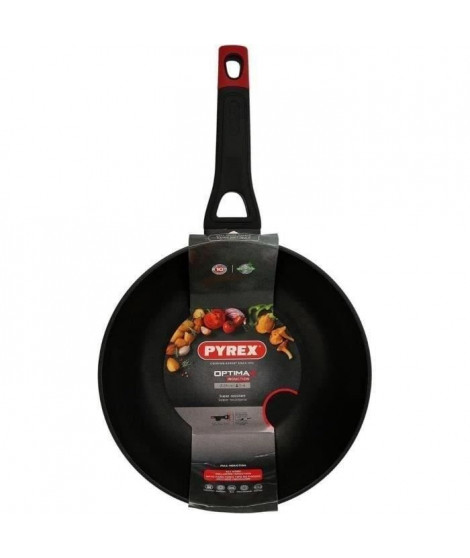 Wok - PYREX - 1455021 - En aluminium forgé - Antiadhésif - 28 cm - Sans PFAS
