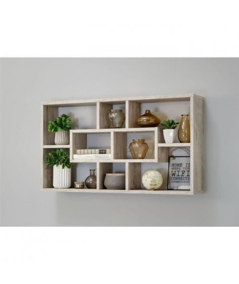 LASSE Etagere murale  - 85 x 47,5 x 16 cm - Chene Sable