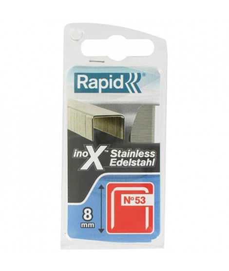 RAPID Agrafes acier inoxydable - Fil fin - N°53/08 mm