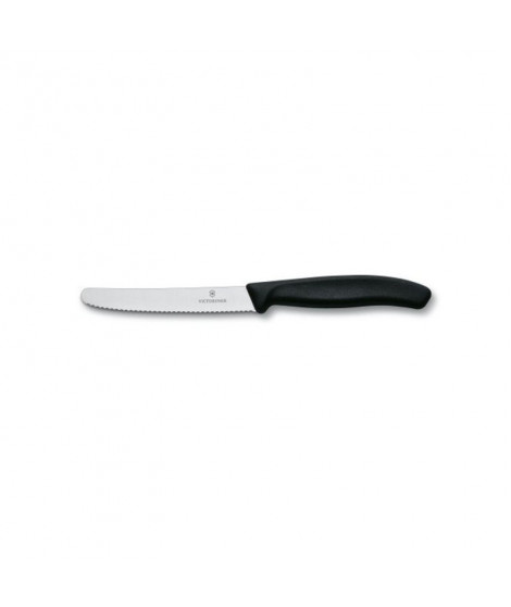 Lot de 2 couteaux de table ou à tomate 10 cm noir SwissClassic Victorinox