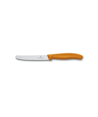 Lot de 2 couteaux de table ou à tomate 10 cm orange SwissClassic Victorinox