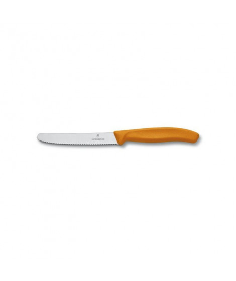 Lot de 2 couteaux de table ou à tomate 10 cm orange SwissClassic Victorinox