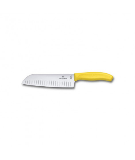 Couteau Santoku lame alvéolée 17 cm jaune Victorinox