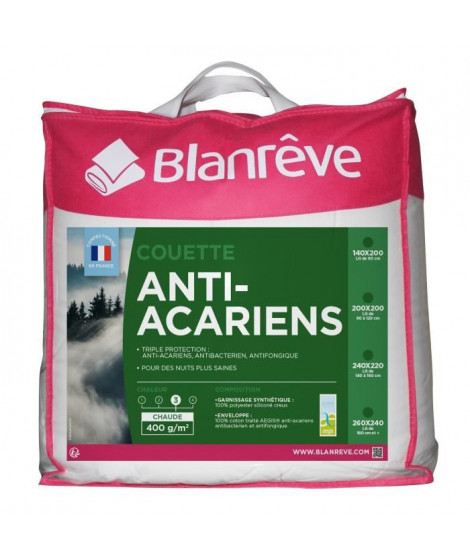 BLANREVE Couette Anti-Acarien 400gm2 240x260cm