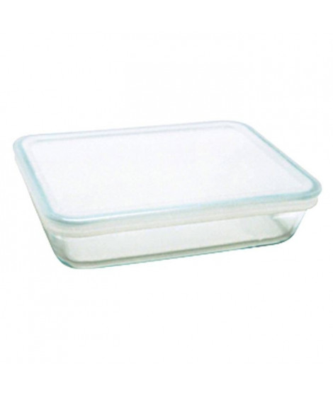 PYREX Plat rectangulaire 1.5 L en verre + Couvercle en plastique COOK&FREEZE