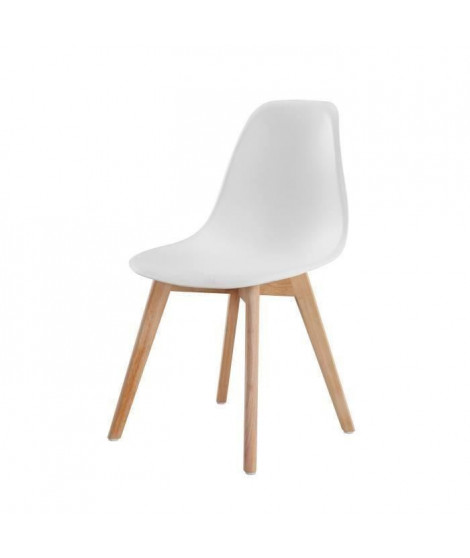 SACHA Chaise de salle a manger design scandinave - Blanc