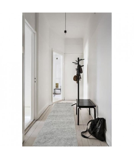 TRENDY Tapis de couloir Shaggy gris 80x300 cm