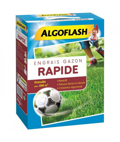 ALGOFLASH Engrais Gazon Action Rapide - 4kg